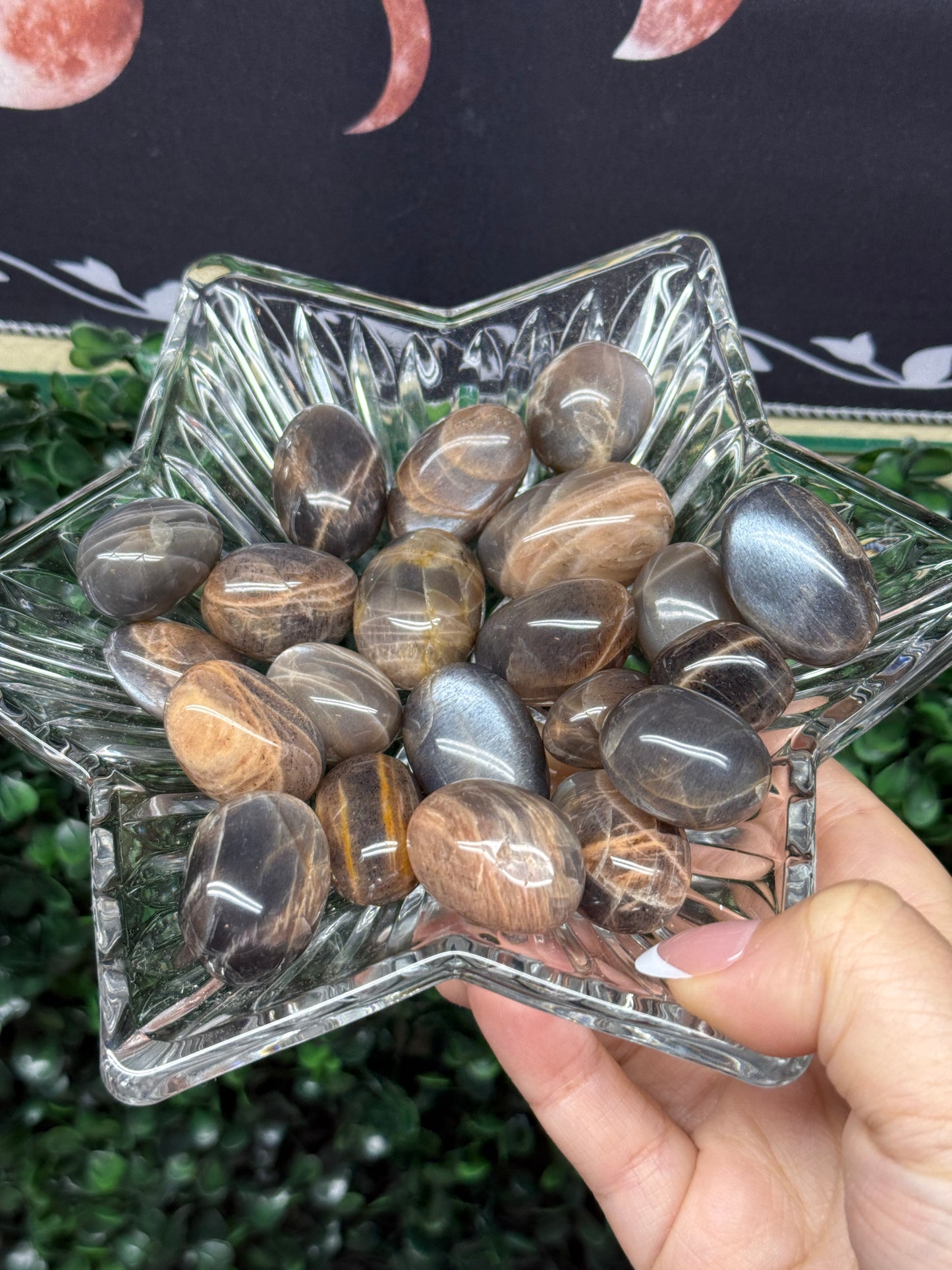 HQ Black Sunstone x Moonstone Tumbles