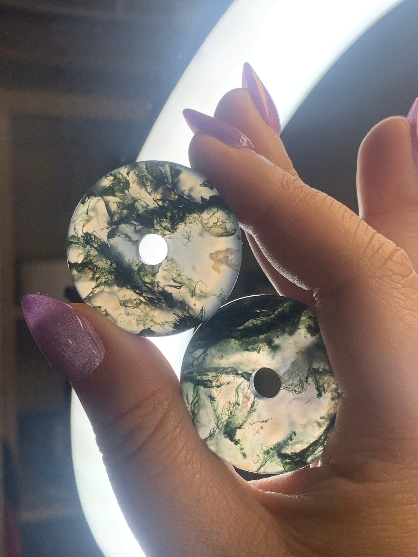 High Quality Moss Agate Donuts - Intuitively Chosen