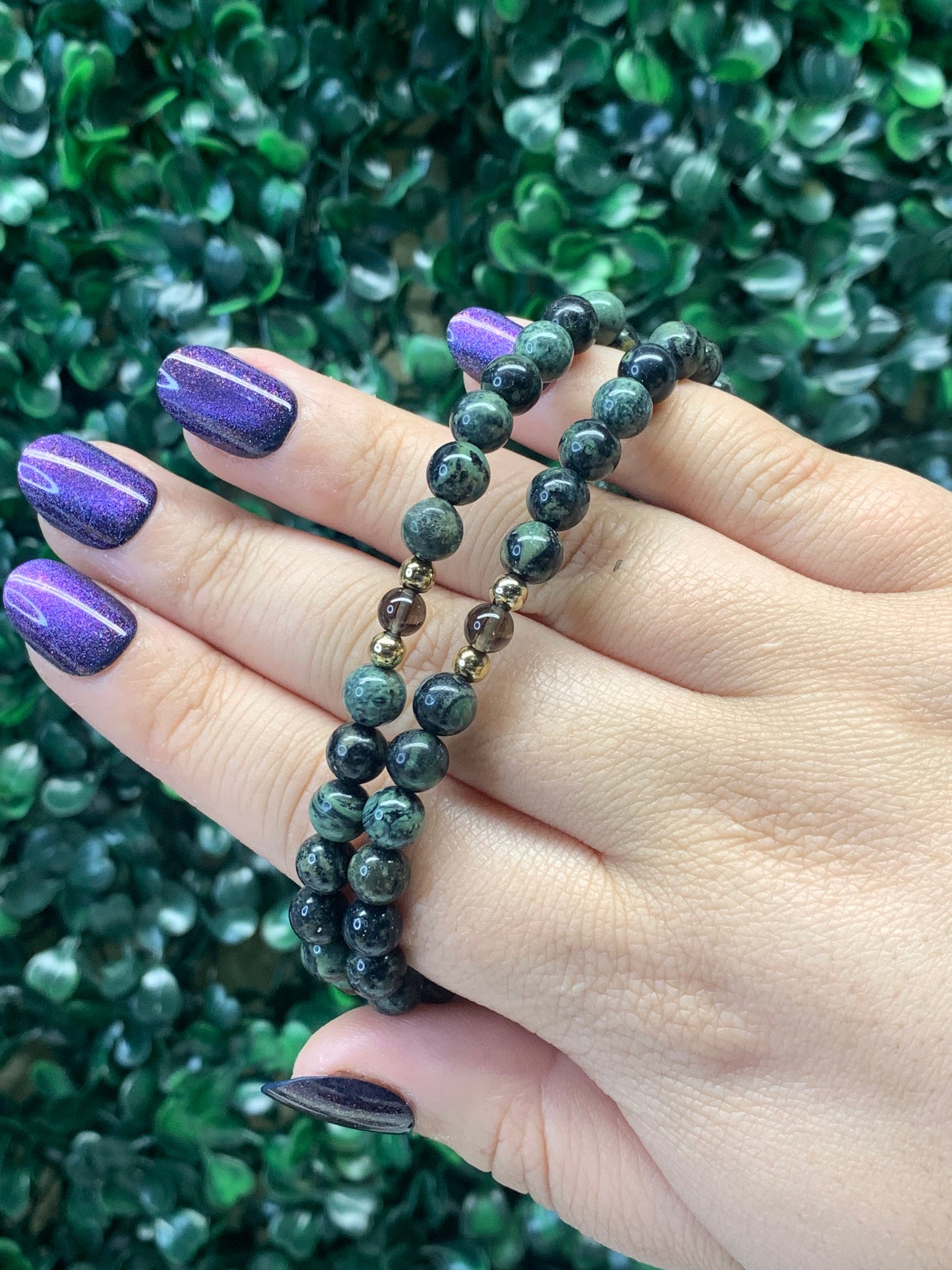 Kambaba Jasper x Smoky Quartz Bracelets - 6mm