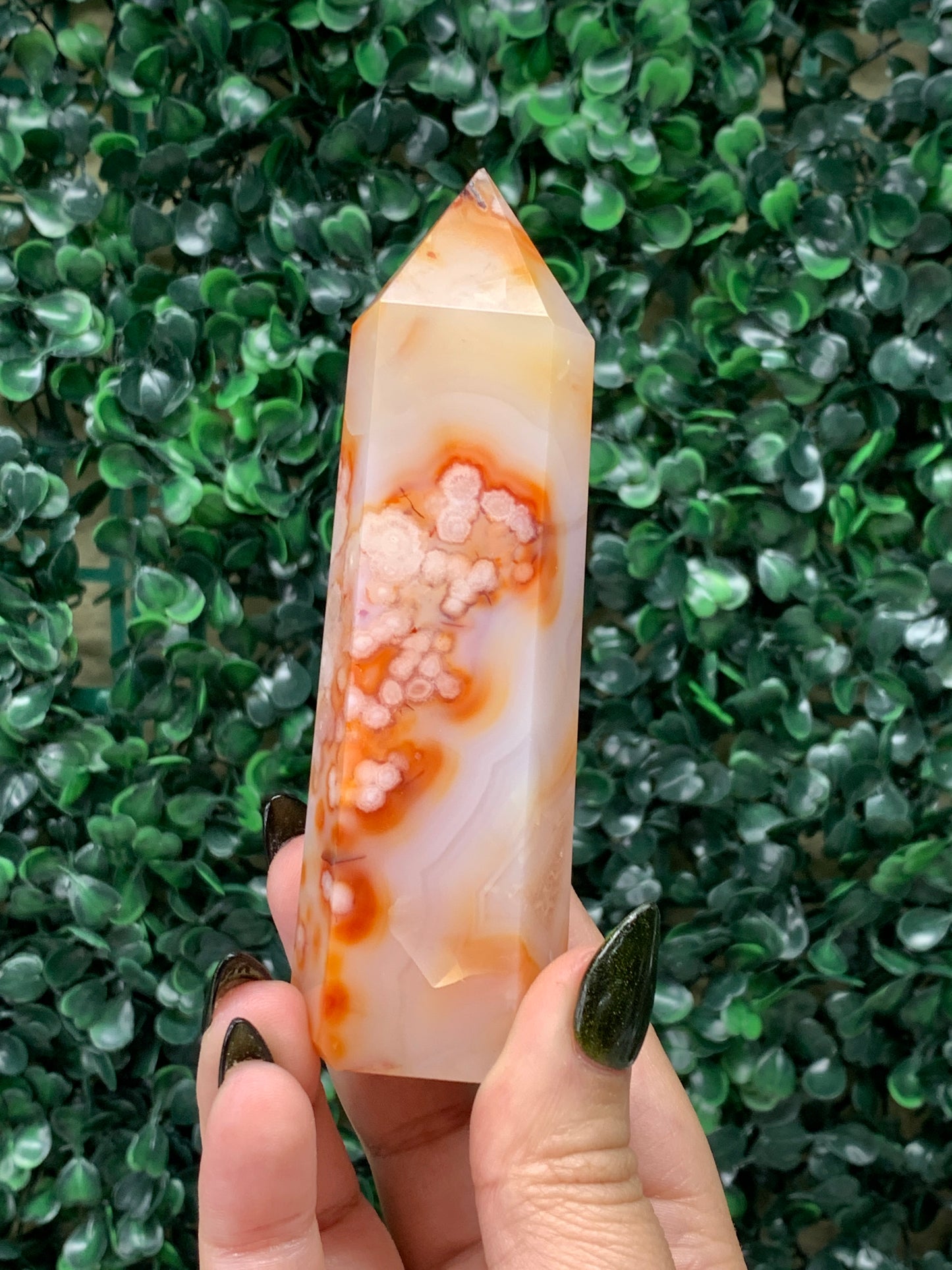 Pink Carnelian x Flower Agate Towers