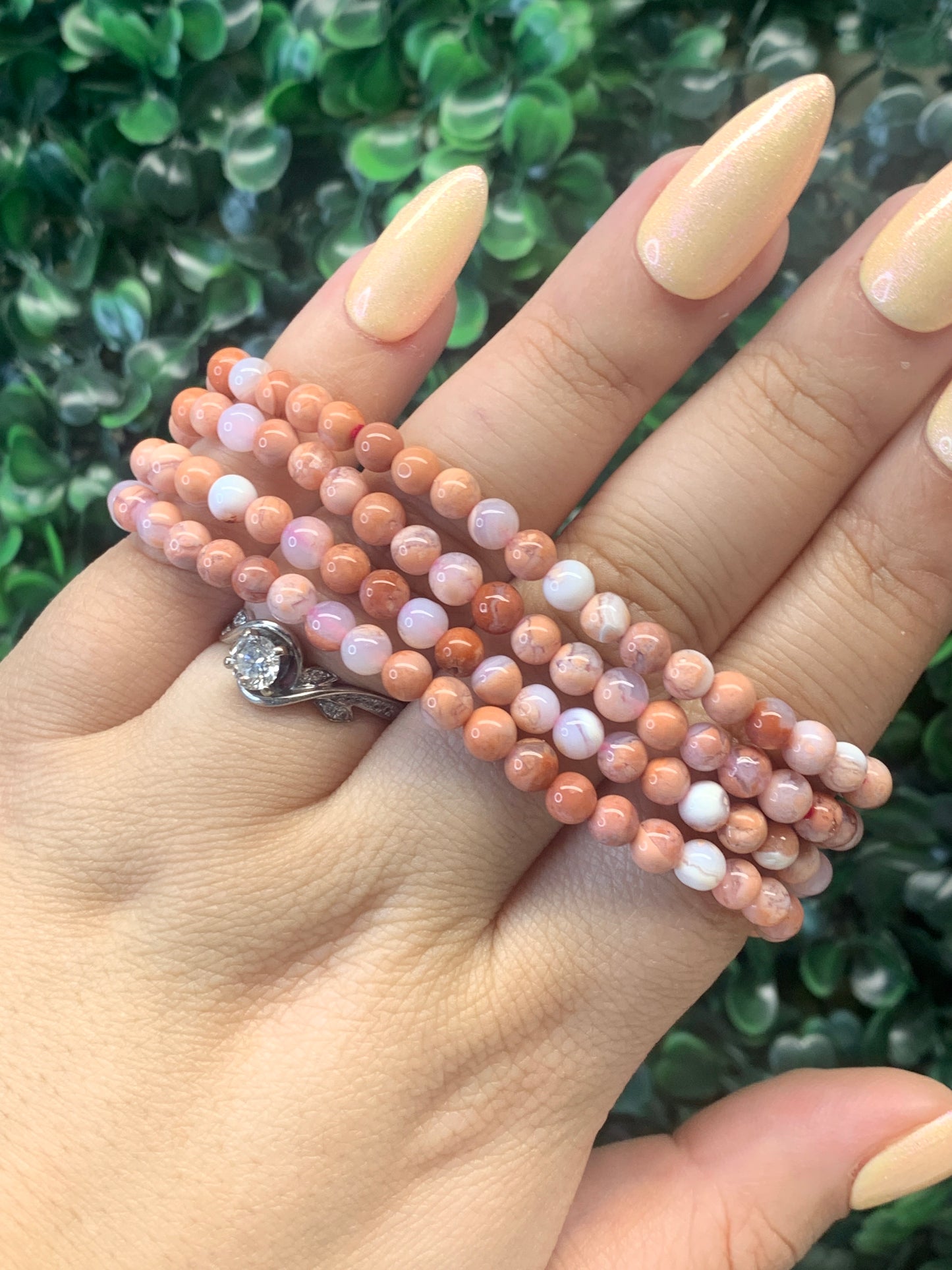 Cotton Candy Agate Bracelets - 5mm