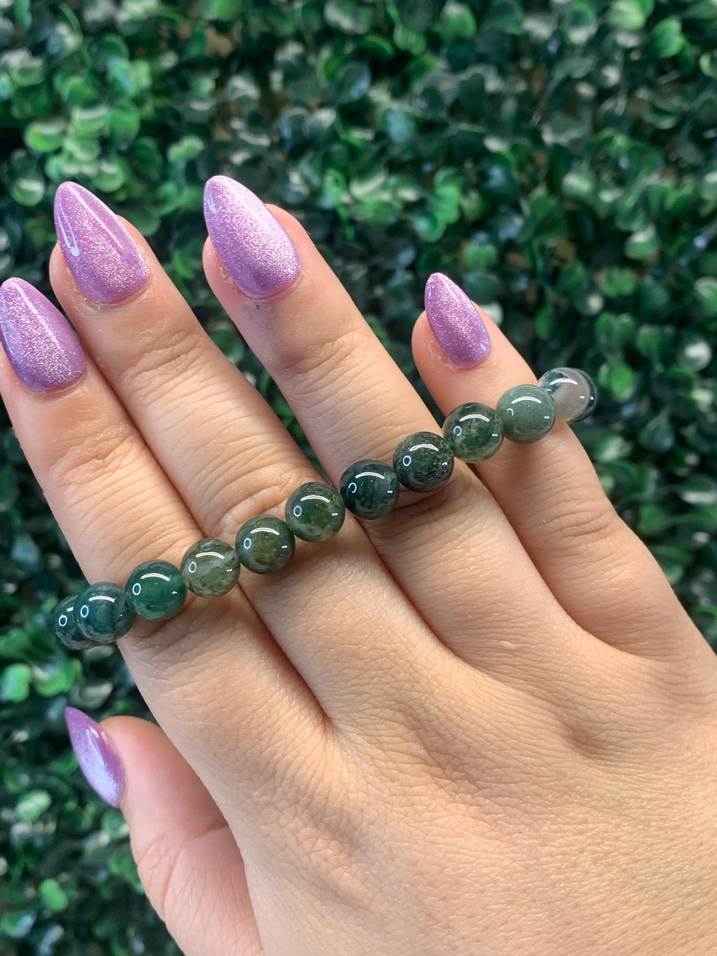 Moss Agate Bracelet - 8mm