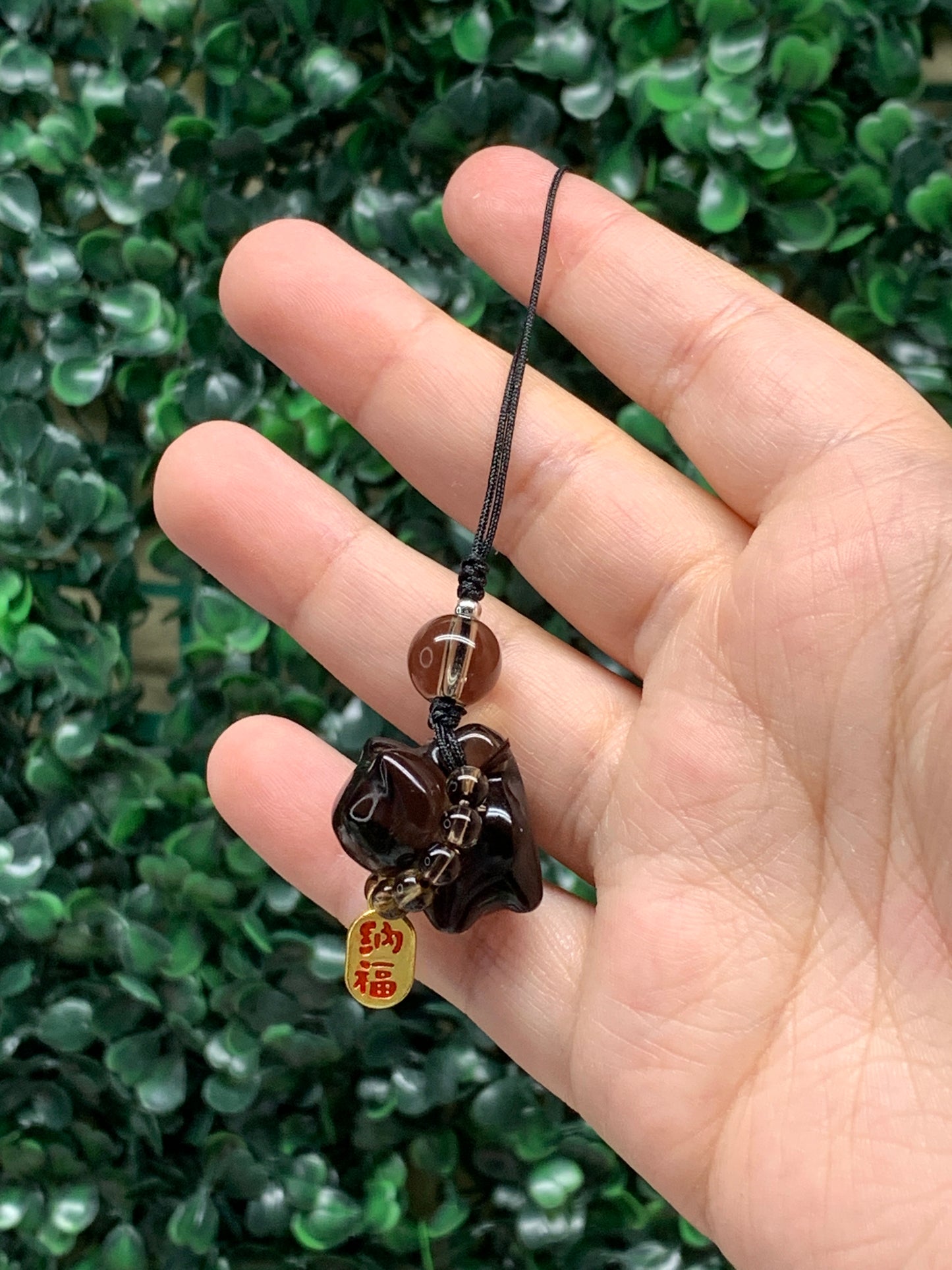 Smoky Quartz Kitty Keychains
