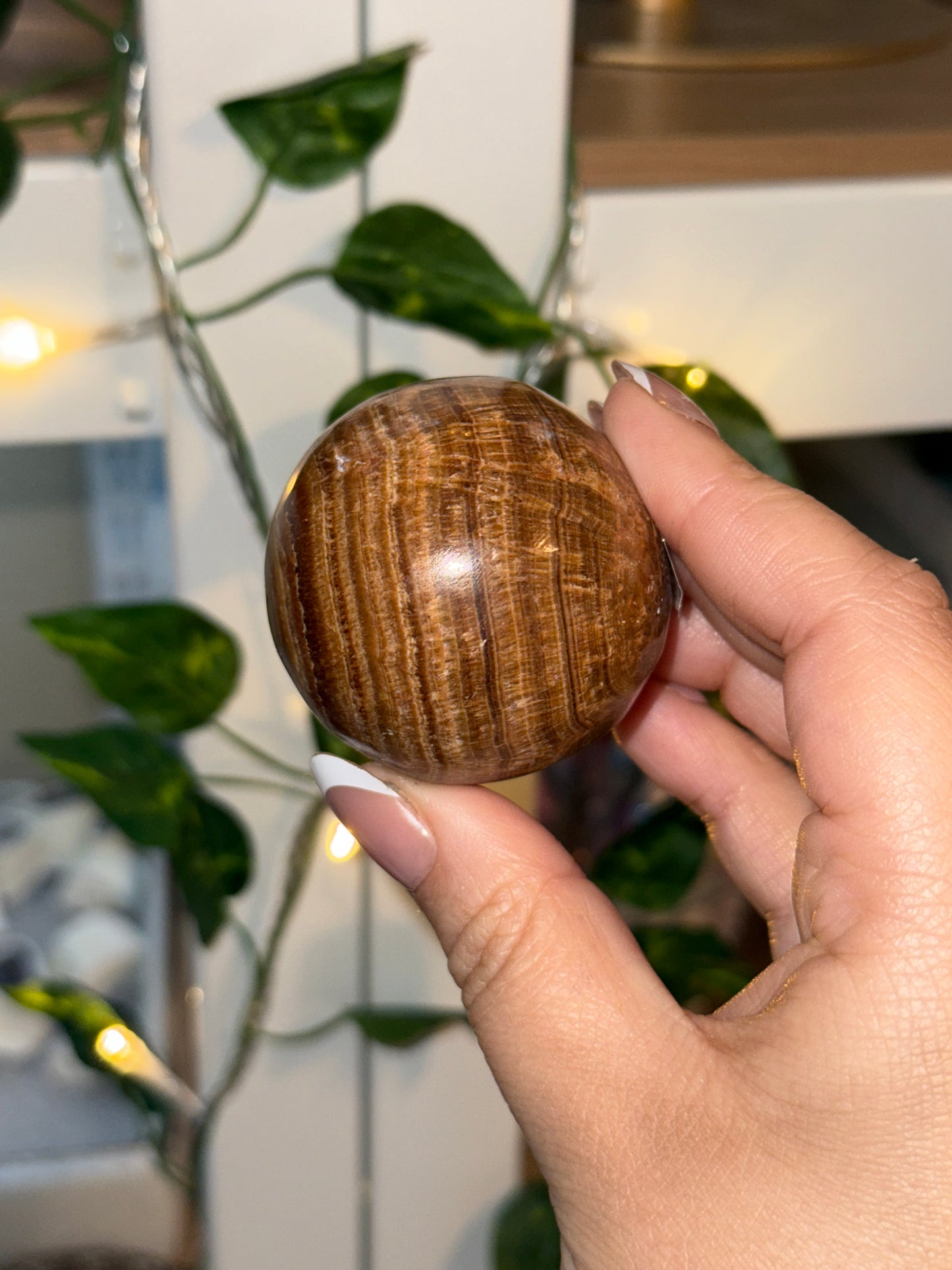 Chocolate Calcite Sphere (not completely round) - Emma’s Collection