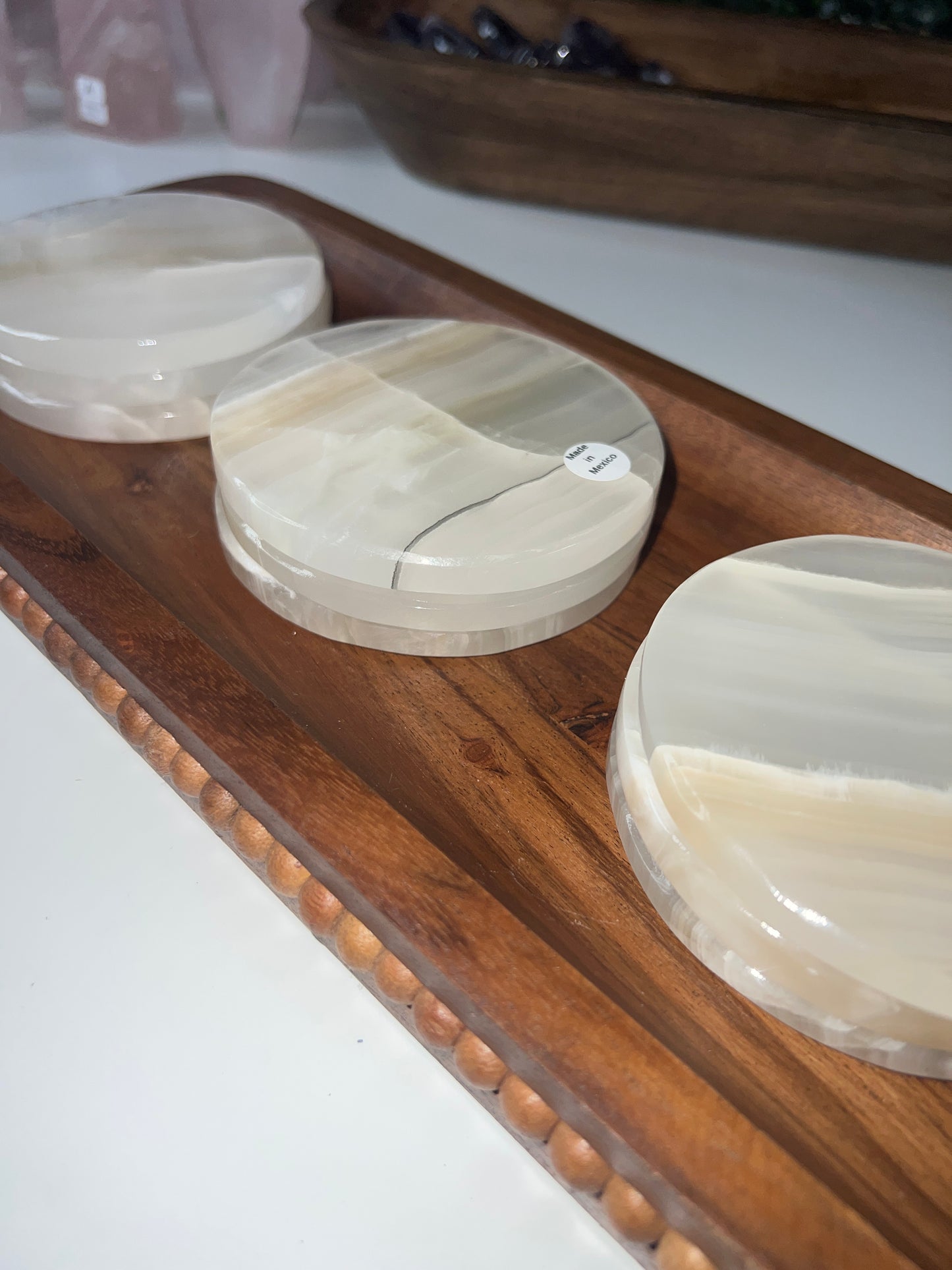 Onyx Coasters (SET OF 3 - INTUITIVELY CHOSEN) *some have scratches on bottom*