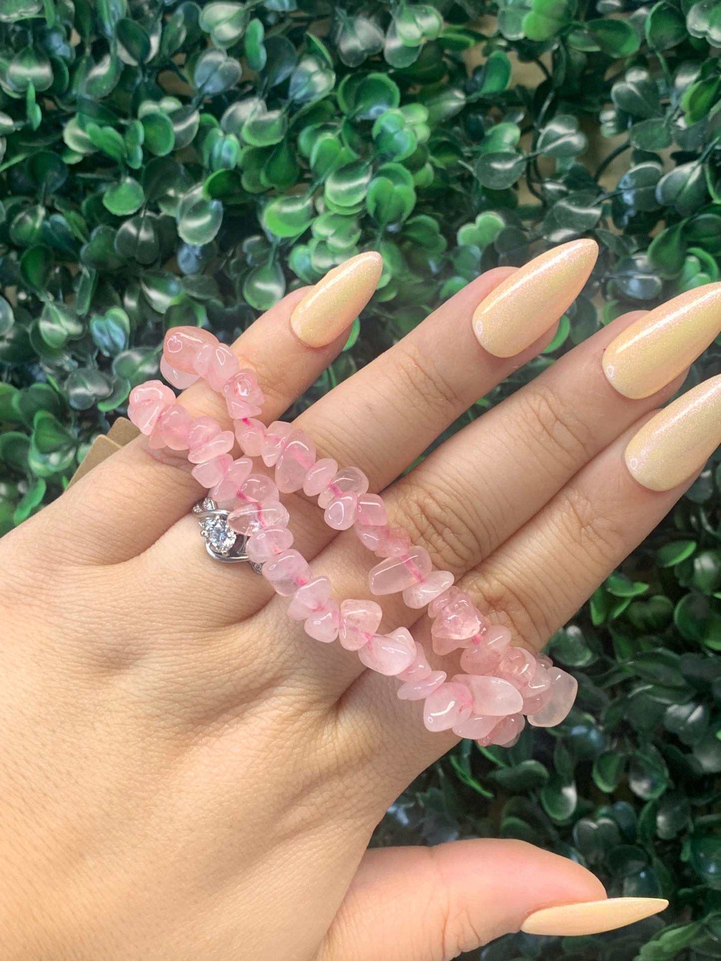 Rose Quartz Chip Bracelets