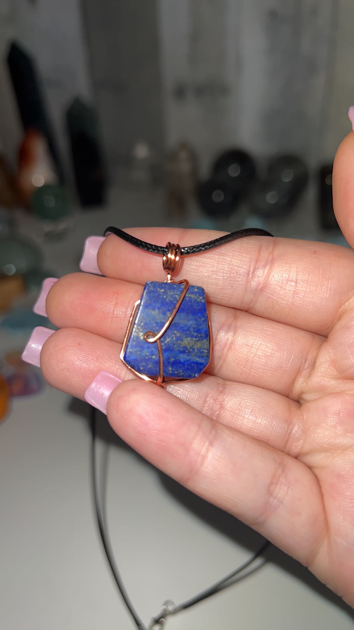 Wire Wrapped Lapis Lazuli Pendants