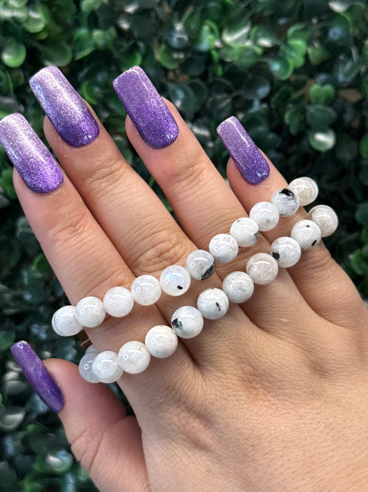 Rainbow Moonstone Bracelets - 8mm (Flashy)