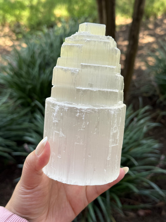 Selenite Lamp (Comes with cord & light bulb)