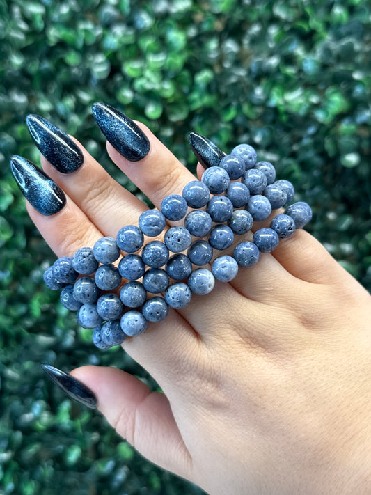 Blue Coral Bracelets - 8mm