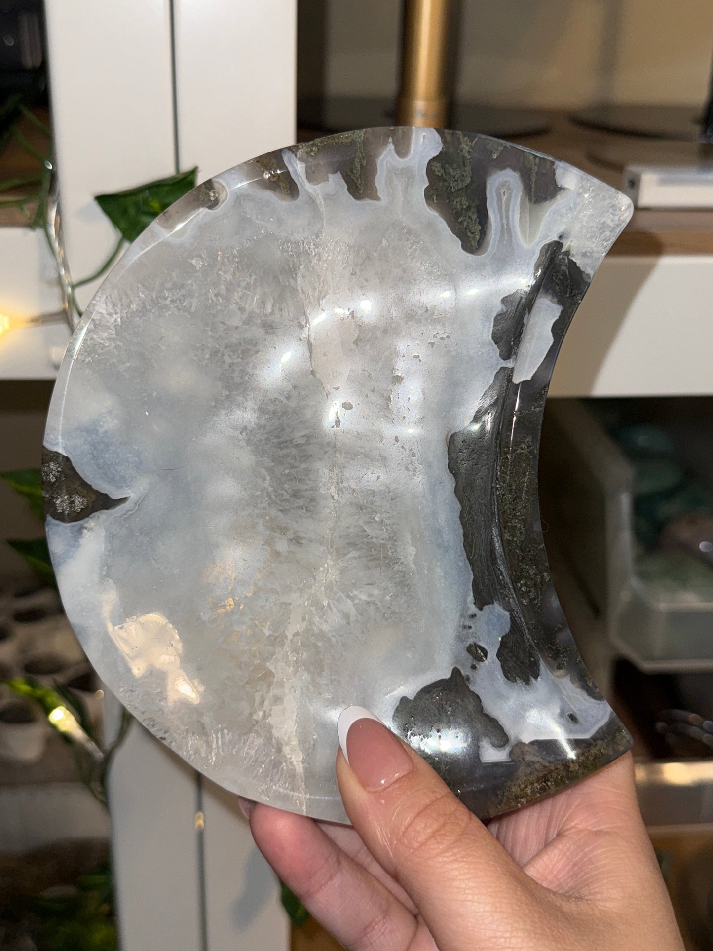 Moss Agate Moon Bowls