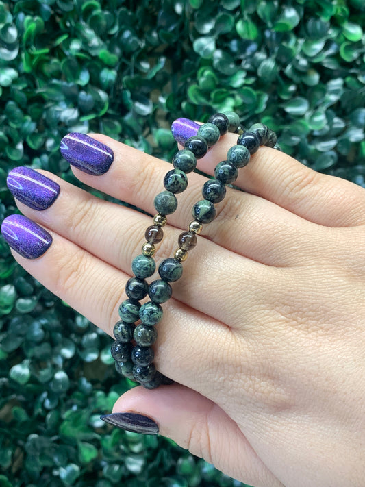 Kambaba Jasper x Smoky Quartz Bracelets - 6mm