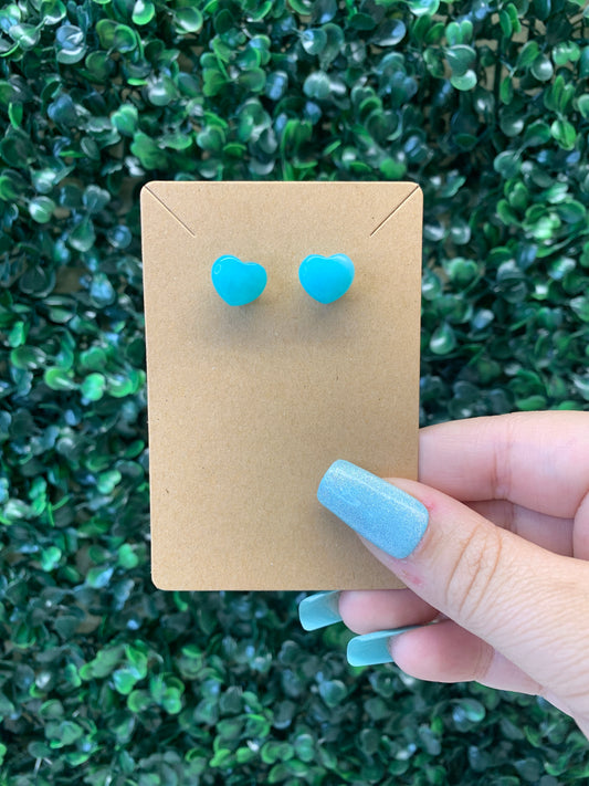 Amazonite Heart Earrings (Intuitively chosen)