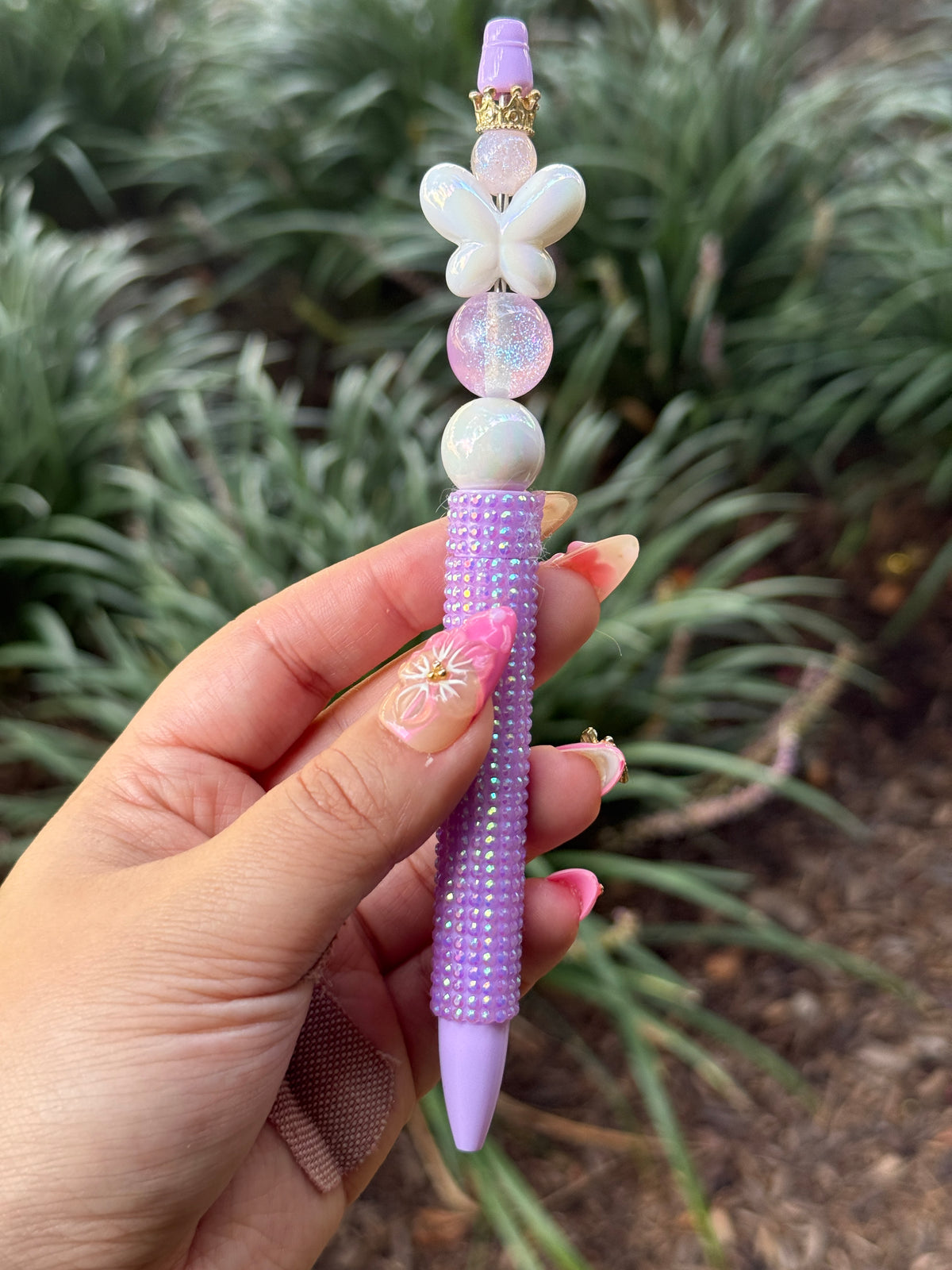 Butterfly Pens - Purple/Rhinestones
