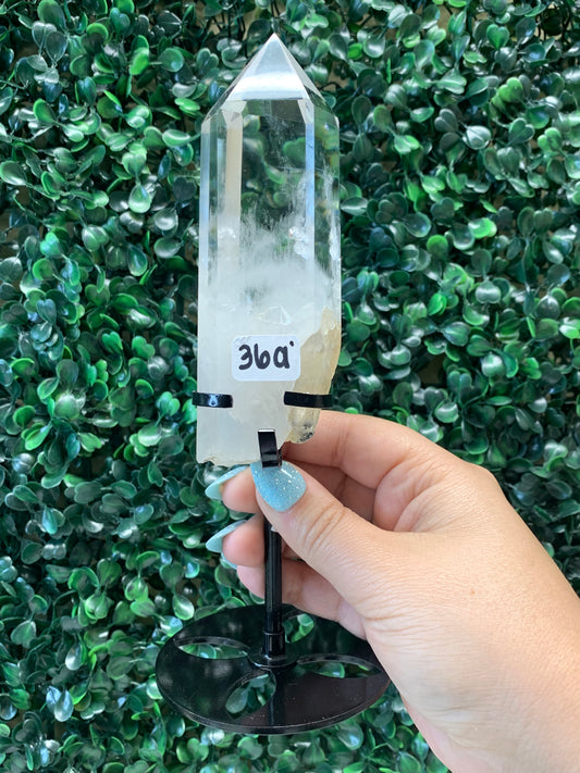 Clear Quartz Points on Stand - Chipped Tips