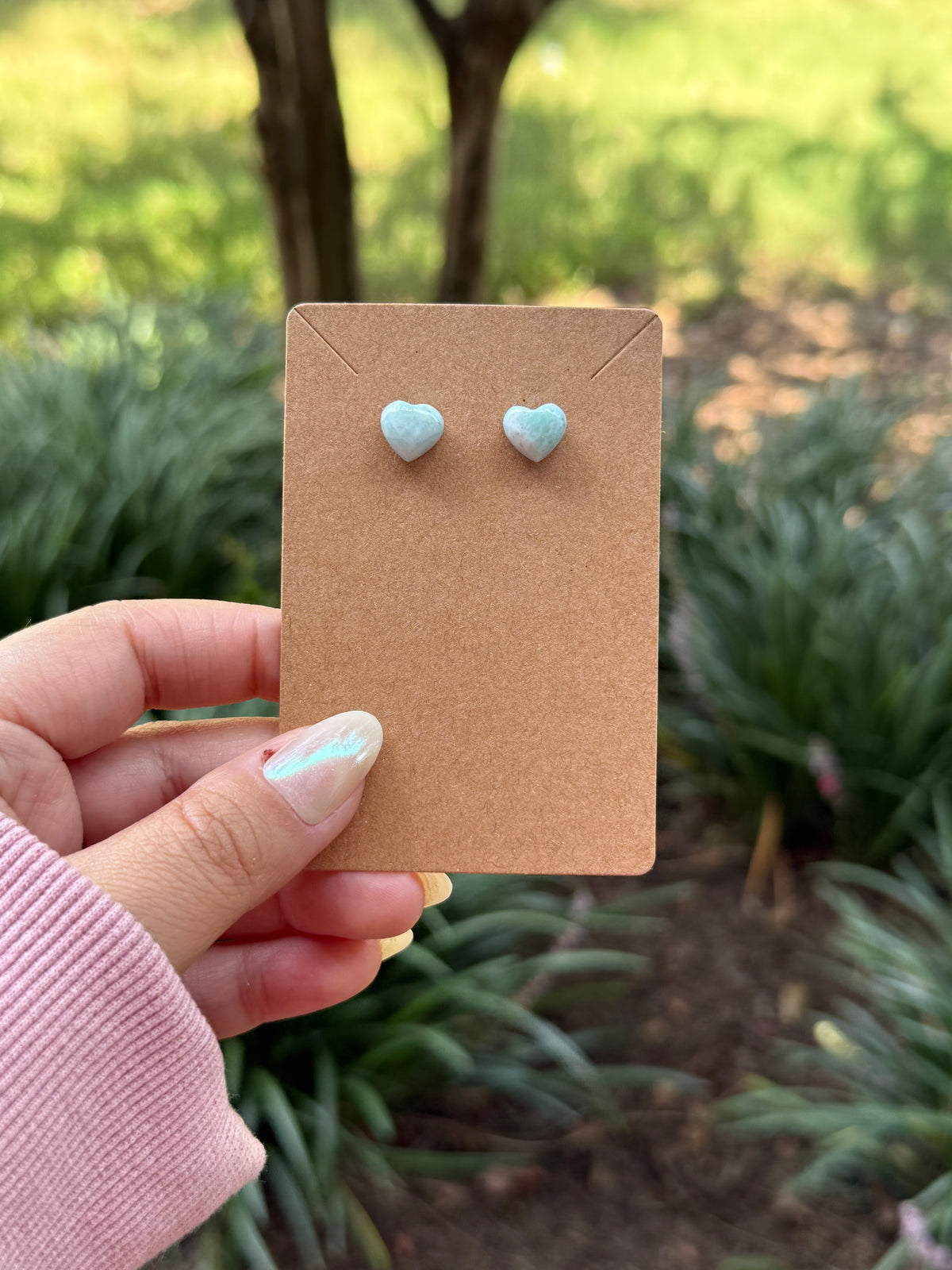 Larimar Heart Earrings - s925 (INTUITIVELY CHOSEN)