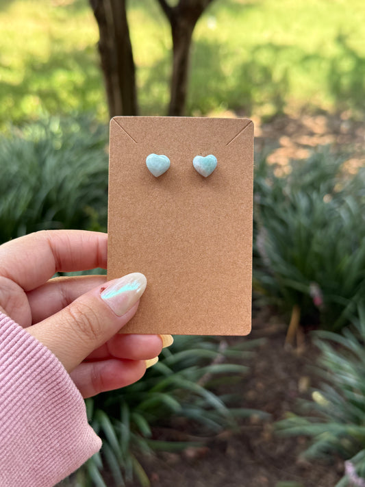 Larimar Heart Earrings - s925 (INTUITIVELY CHOSEN)
