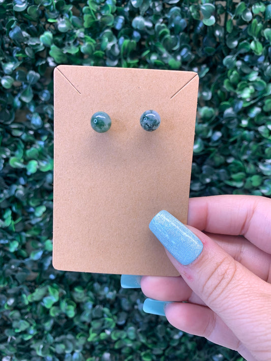 Moss Agate Earrings (Intuitively chosen)