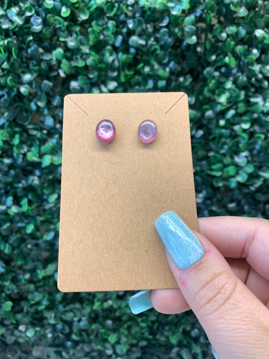 Gem Lepidolite Earrings (Intuitively chosen) - Flashy