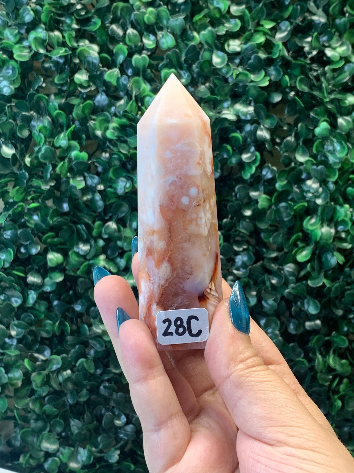 Pink Carnelian x Flower Agate Towers