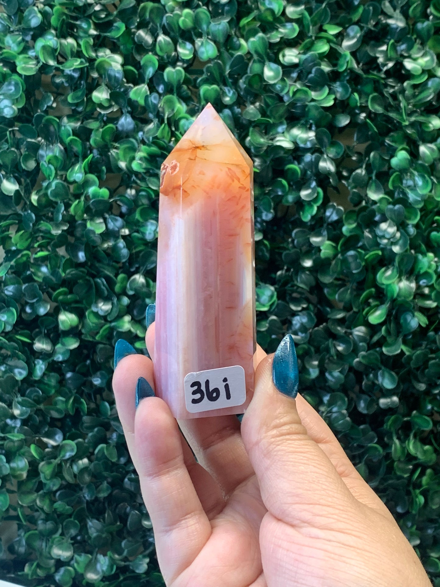 Pink Carnelian x Flower Agate Towers