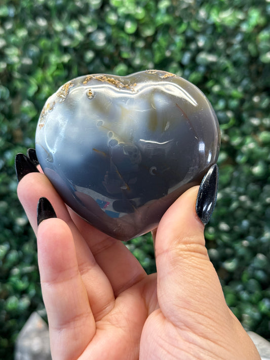 Orca Agate Heart