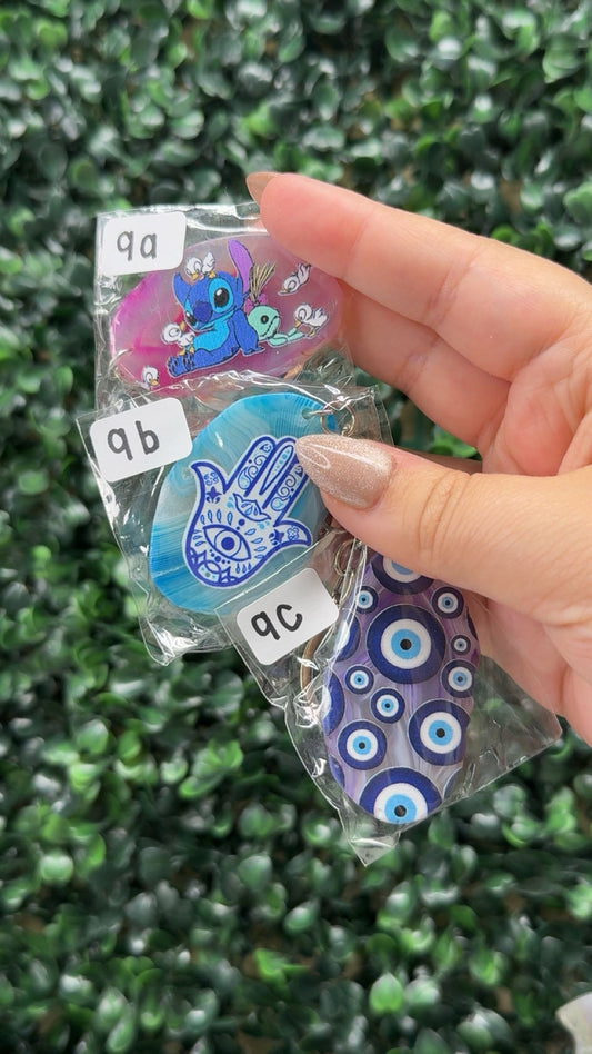 Dyed Agate Keychains