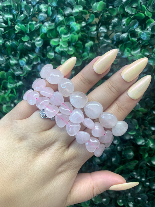 Rose Quartz Heart Bracelets