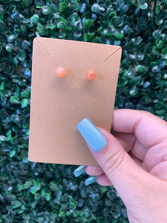 Peach Moonstone x Sunstone Earrings (Intuitively chosen) - flashy