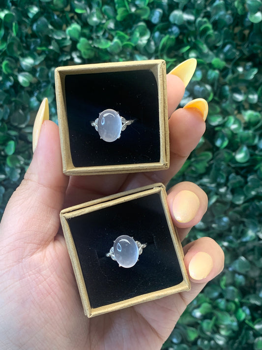 Star Rose Quartz Rings - Intuitively Chosen (s925 & Adjustable)