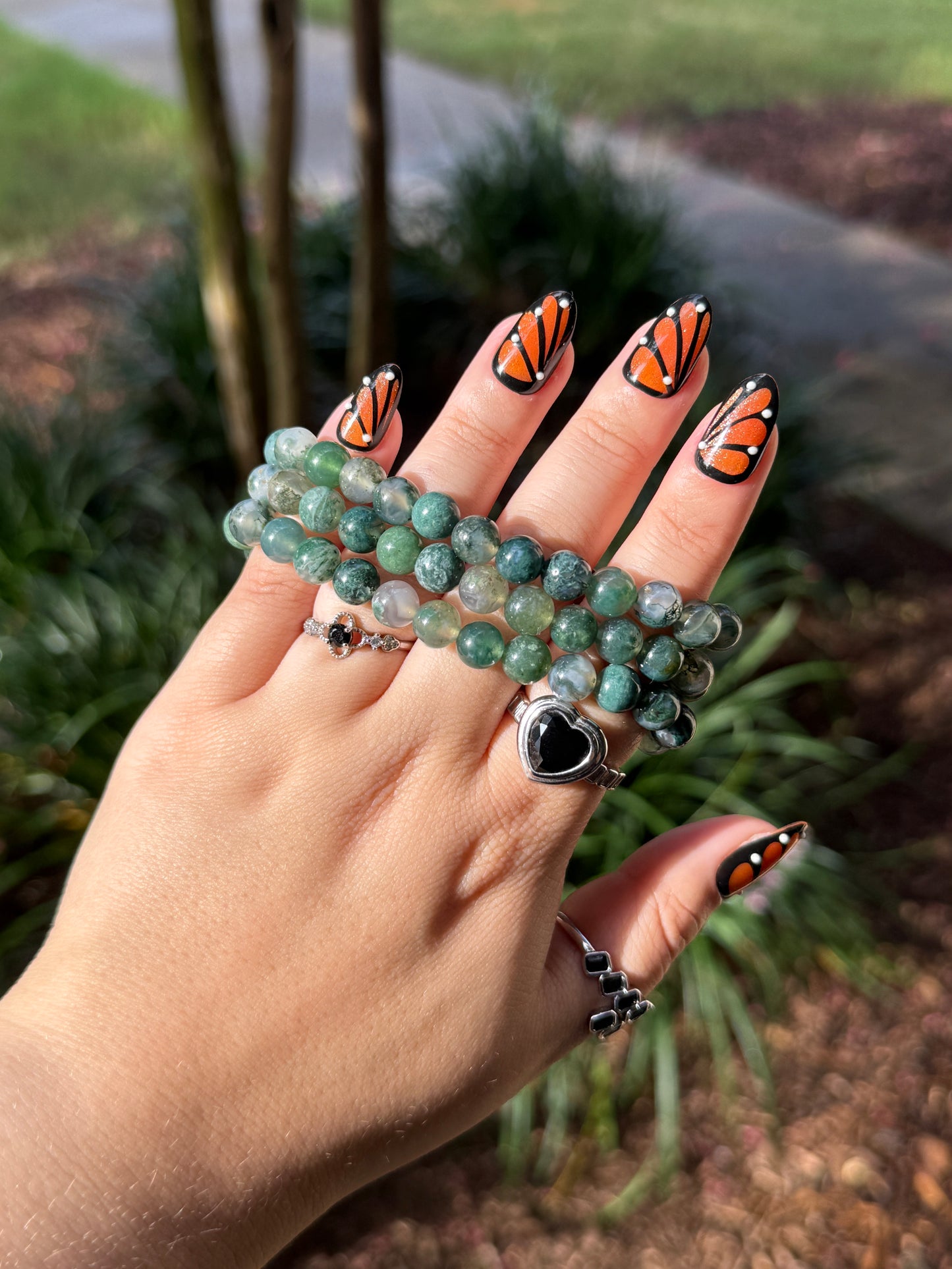 Moss Agate Bracelets - 8mm