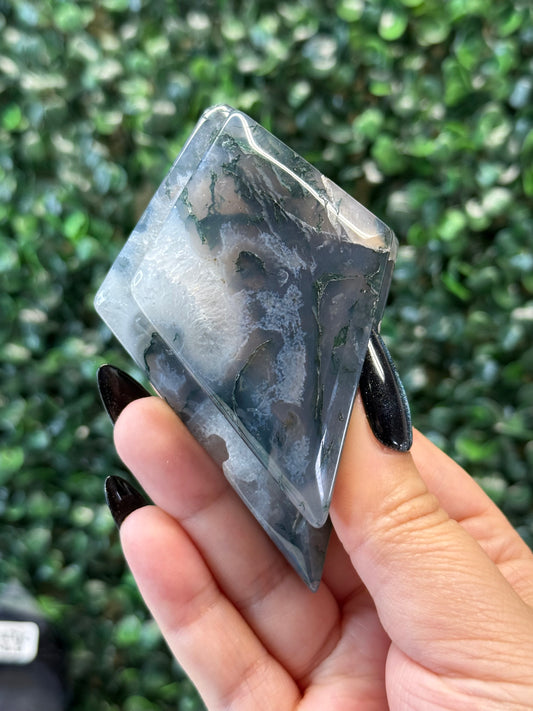 Moss Agate Double Diamonds