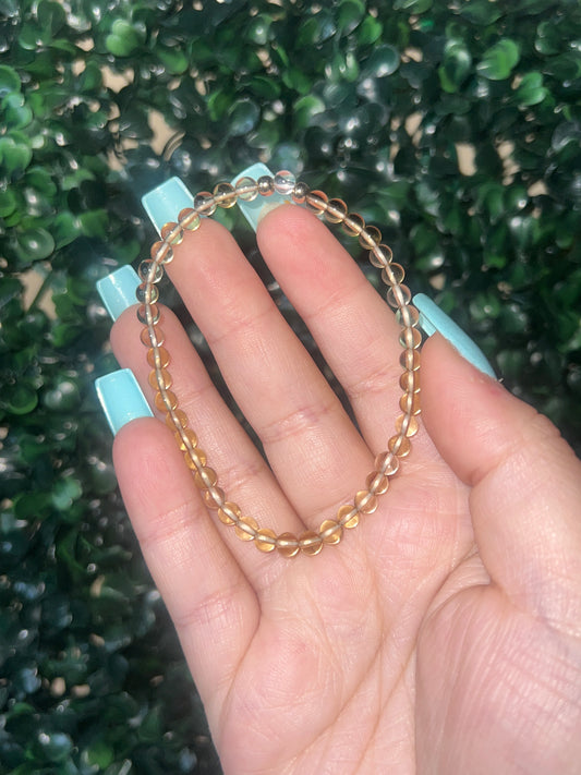 Citrine x Clear Quartz Bracelet - 4mm