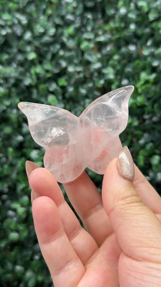 Rose Quartz 3D Butterfly