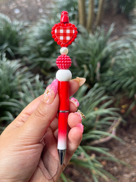 Checkered Heart Pens