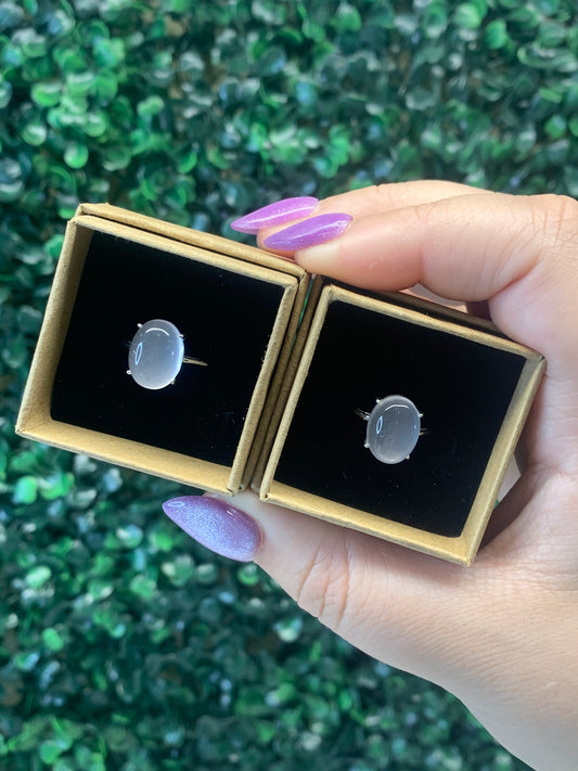 Star Rose Quartz Rings - Intuitively Chosen (s925 & adjustable)