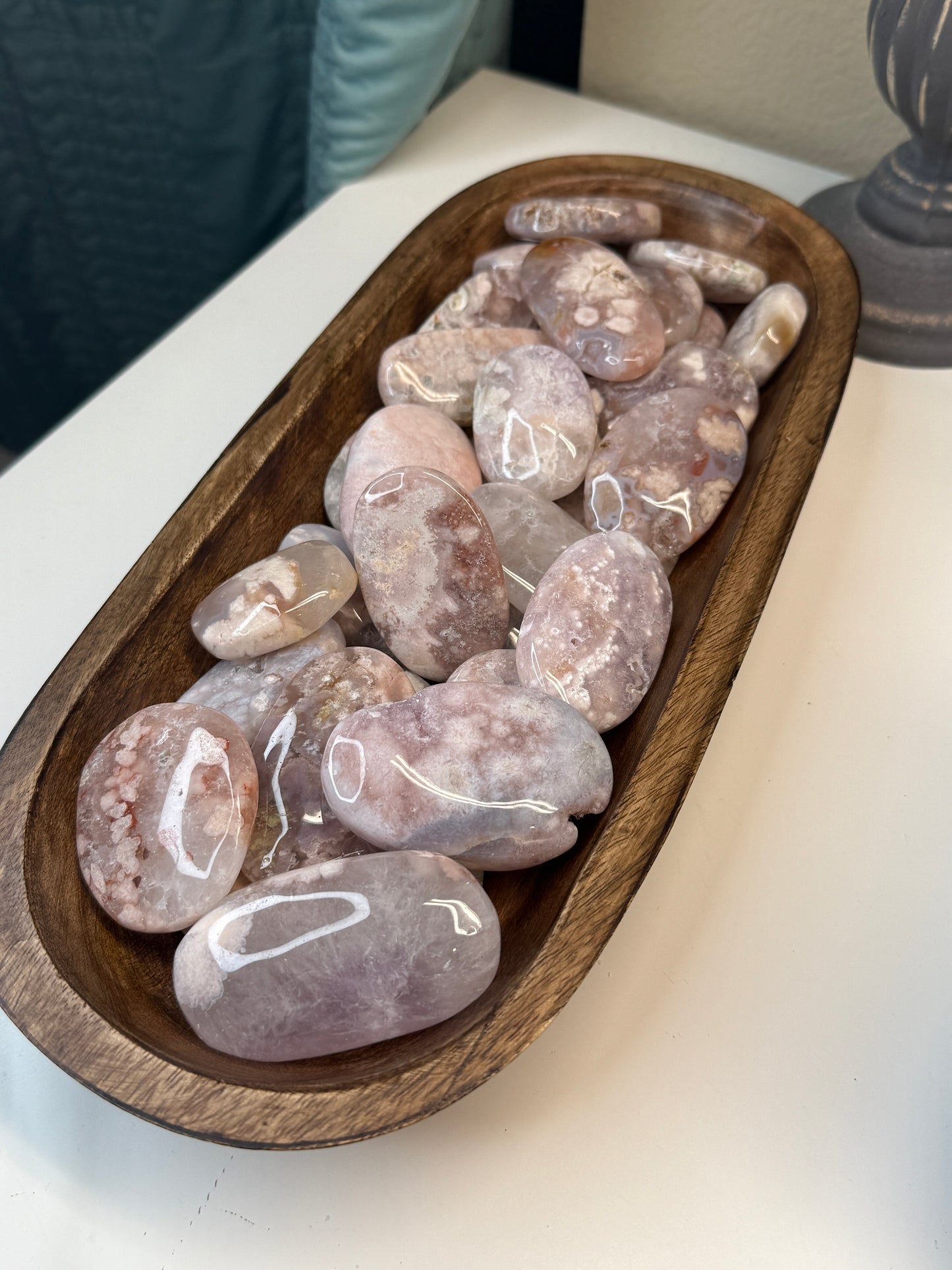 Pink Amethyst x Flower Agate Palmstones (Intuitively Chosen)