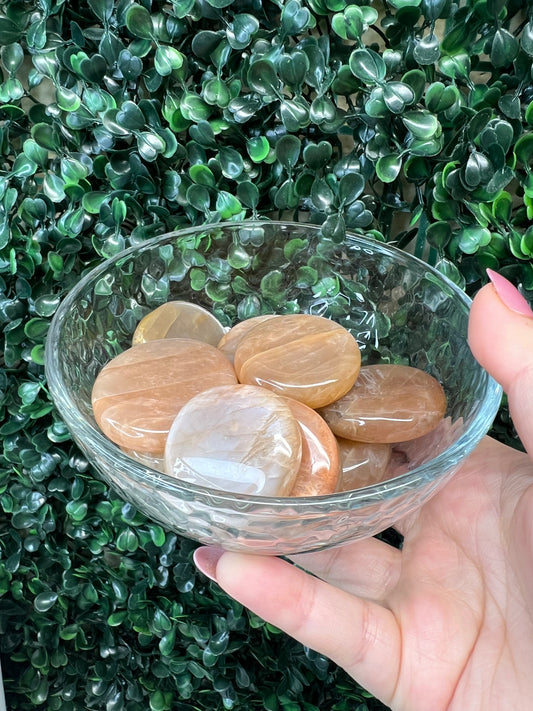Peach Moonstone Flatstones (INTUITIVELY CHOSEN)