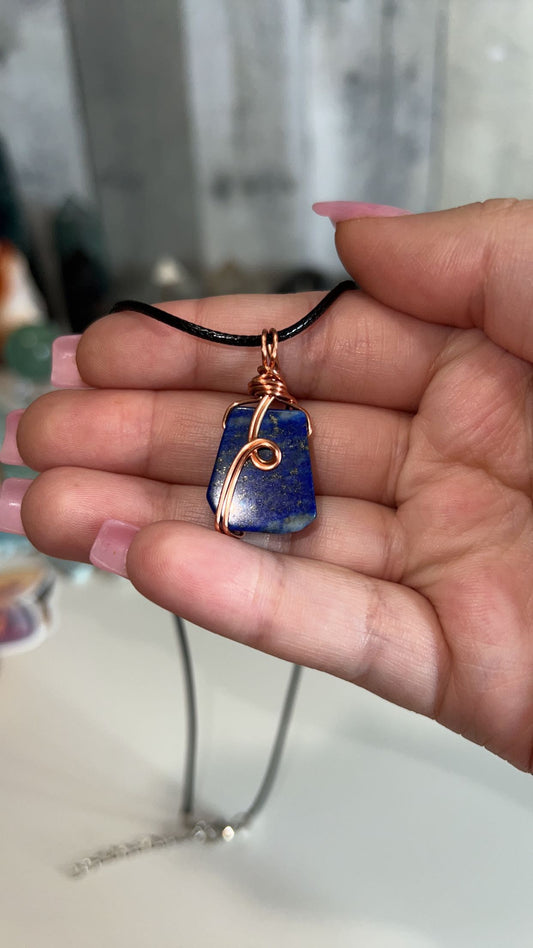 Wire Wrapped Lapis Lazuli Pendants